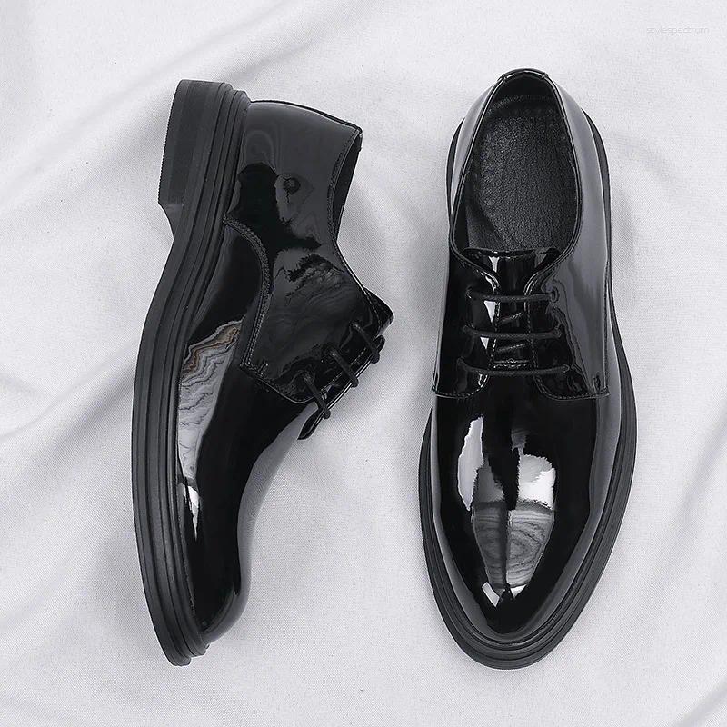 Shoes Mens Casual Patent Leather Dress Shoes: Hot Shiny Autumn Business Formal Wear 2025 :