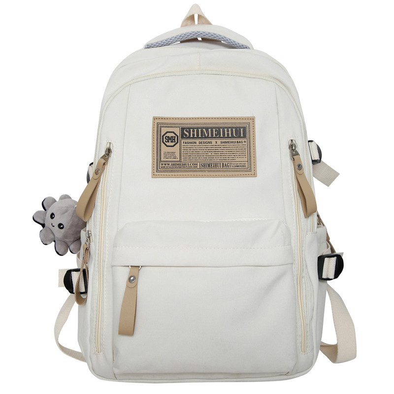 Spring summer simple travel backpack Computer backpack leisure solid color high school backpack large capacity