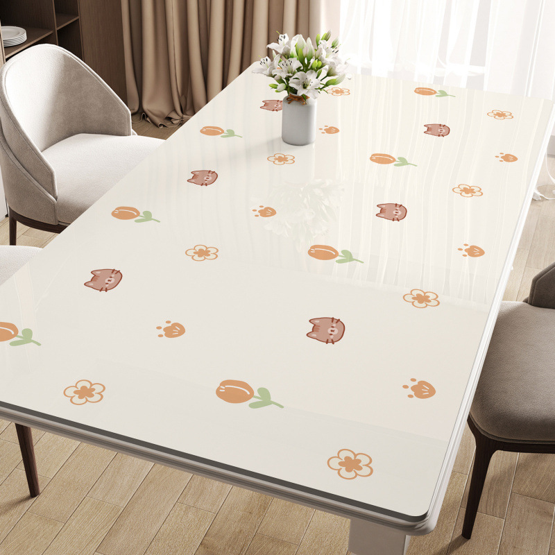 Tablecloth wash-free waterproof, oil-proof and scalding-proof soft glass table mat coffee table tablecloth desktop 6JXA01