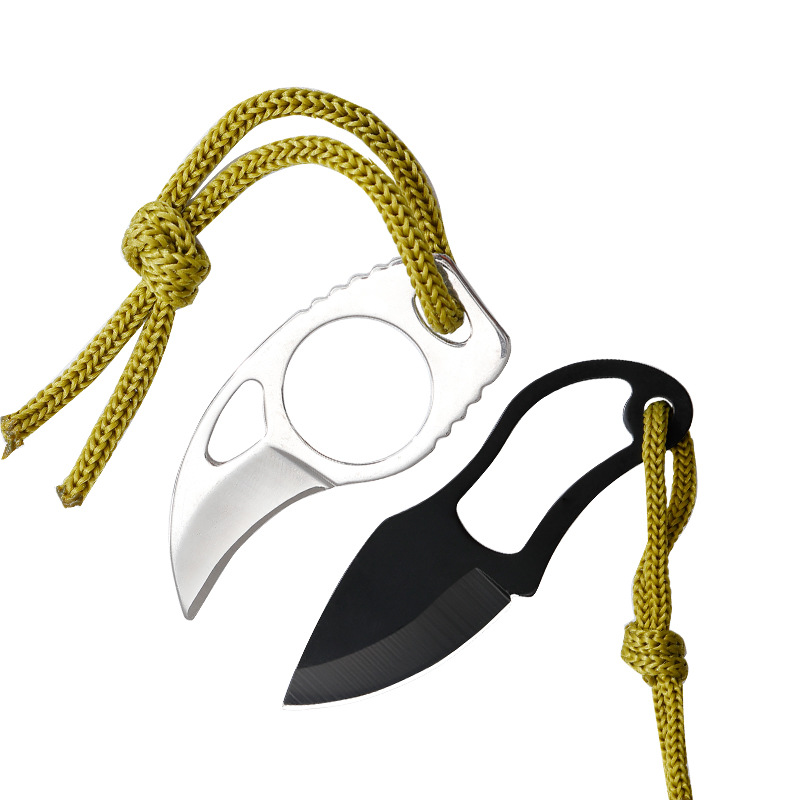 Carry an outdoor claw knife with you Mini Tactical Multi-Purpose Knifes 3CR13 Steel Ring Straight Knife Two color selection