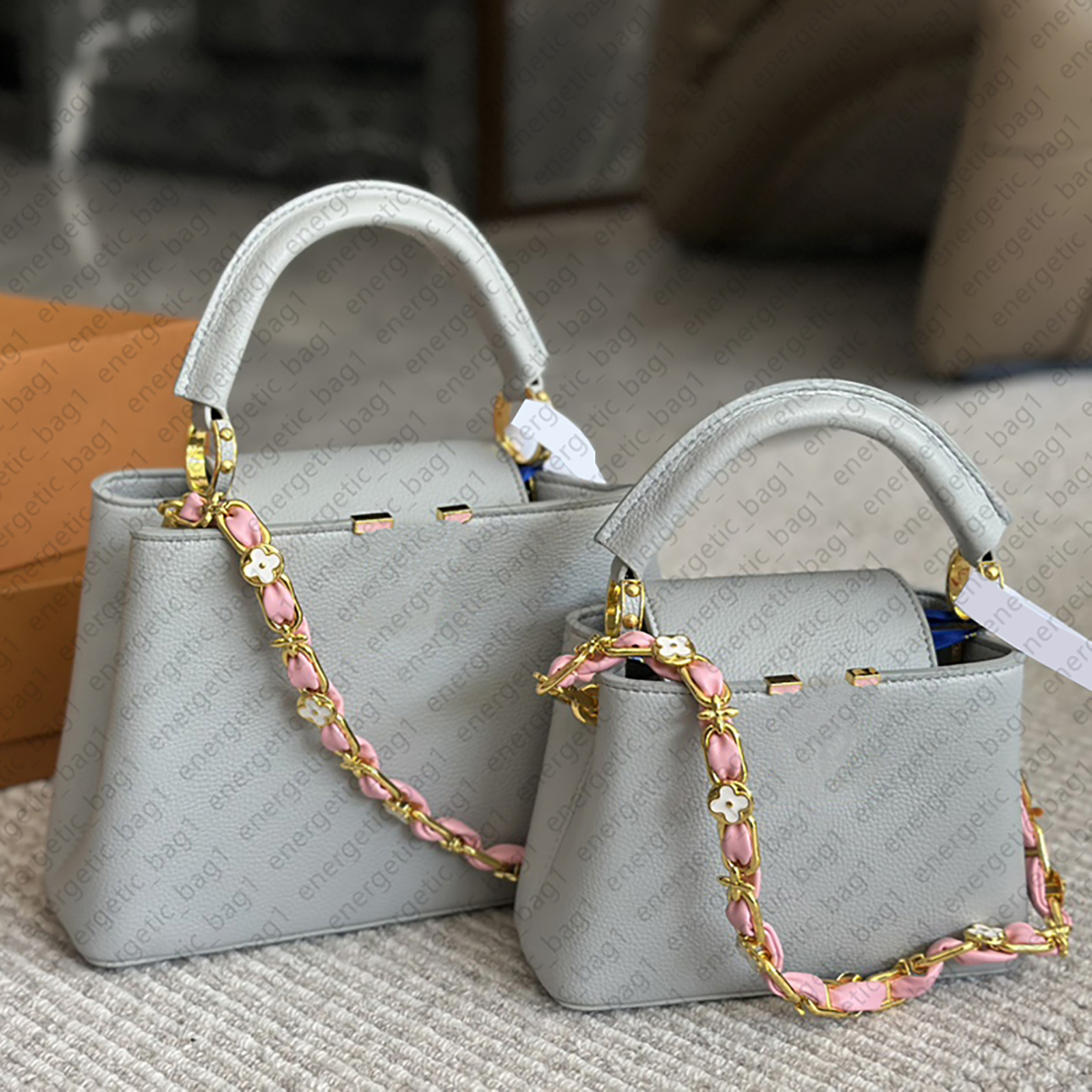 Handle Women Designer Shoulder Bags Capucines BB Totes Lady Bags Crossbody Bag Aurillon Leather Handbags Woman Mid Size Luxury Purse Handbag Noble Women's Bag flower