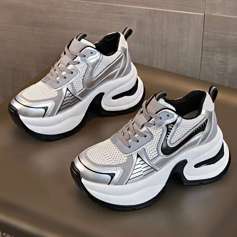 Designer Shoe Mesh Cowhide Leather Summer Sexy Hollow Out Women's Sandals Sloping Heel Thick Sole Height Increasing Sports Shoes Fashionable And 