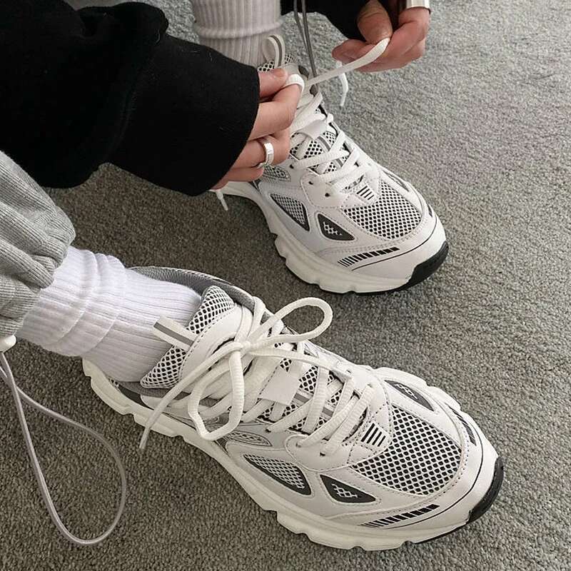 New Black White Designer Shoes: Unisex Thick Sole Athletic Sneakers - Fashionable Running, Tennis & Casual Hot Shoes For Men And Women