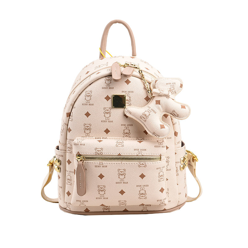 Cute bear print backpack 2025 new fashion all-in-one large capacity lightweight backpack
