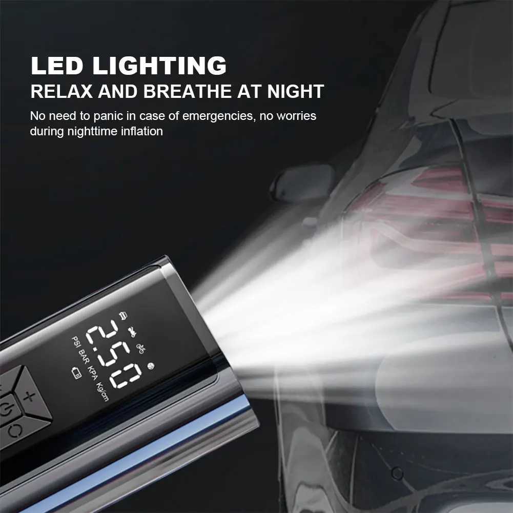 6000mAh 150PSI intelligent air pump digital tire inflator portable air compressor pump for automobiles motorcycles and bicycles for inflation M250401