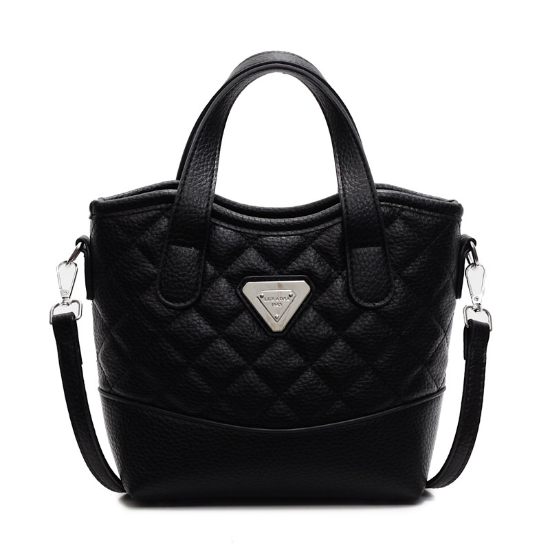 Designer free shipping new women's fashionable high-end texture dia grid bucket hand-held single shoulder crossbody bag