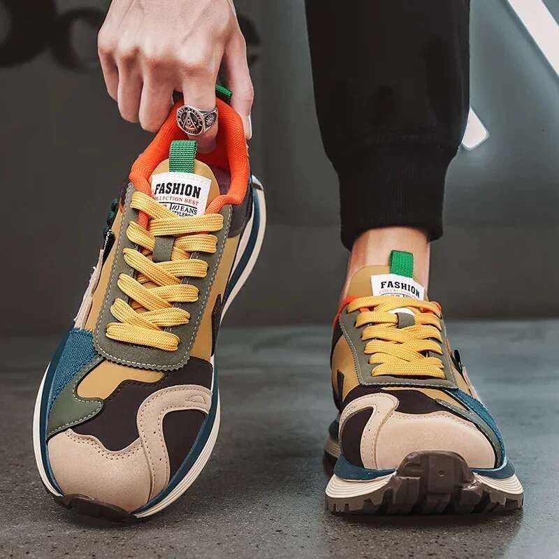 Designer Shoes 2025 Fashionable Breathable Niche Design Running Shoes Thick Soled Casual Sports Shoes Men's Thick Soled Men's Fashionable Wa