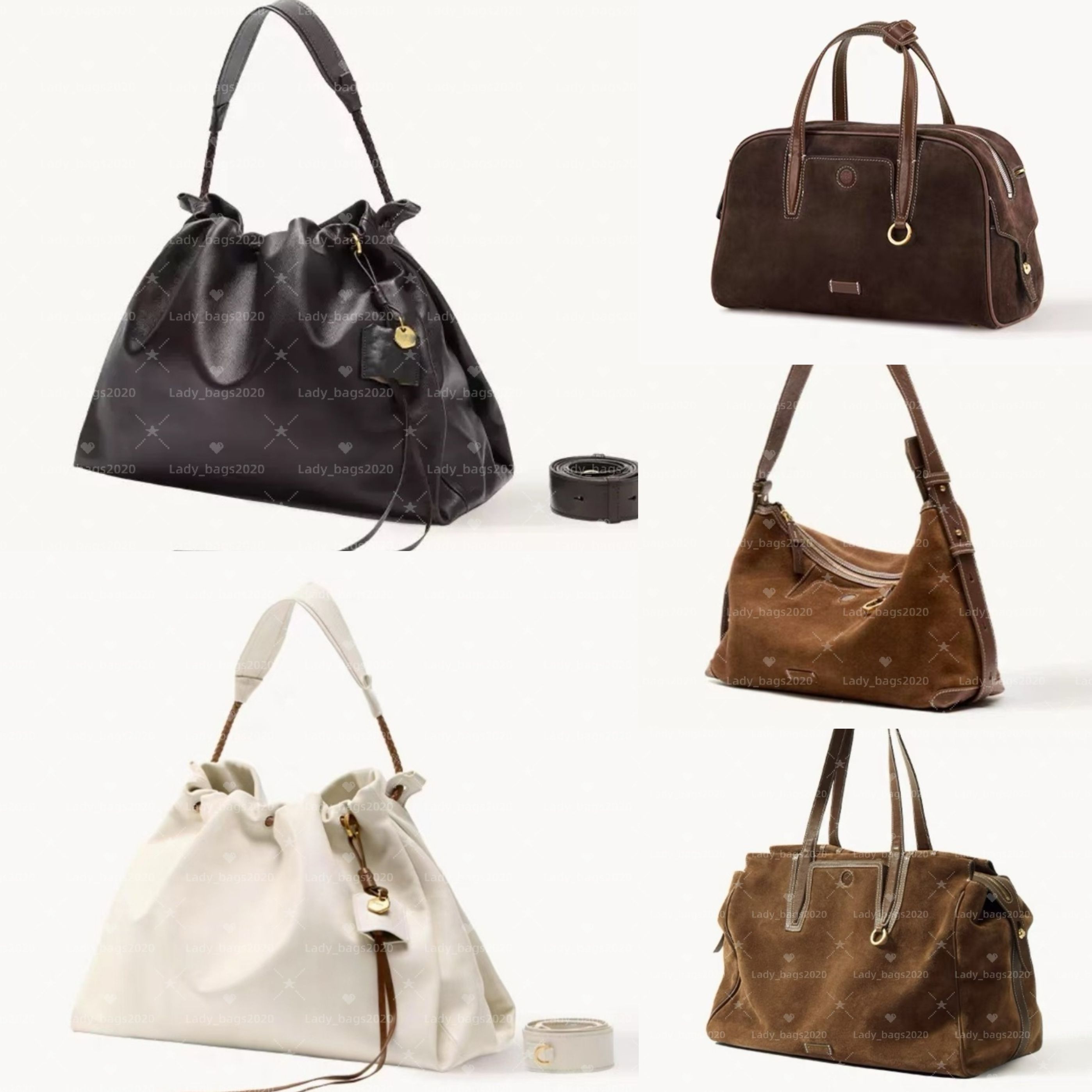 New Gather Bags Luna Bag Half Moon Handbag Large Suede Leather Bucket Yore Camera Bags Designer Bowling Purse Hobo Shoulder CrossBody Luxury Totes Clutch