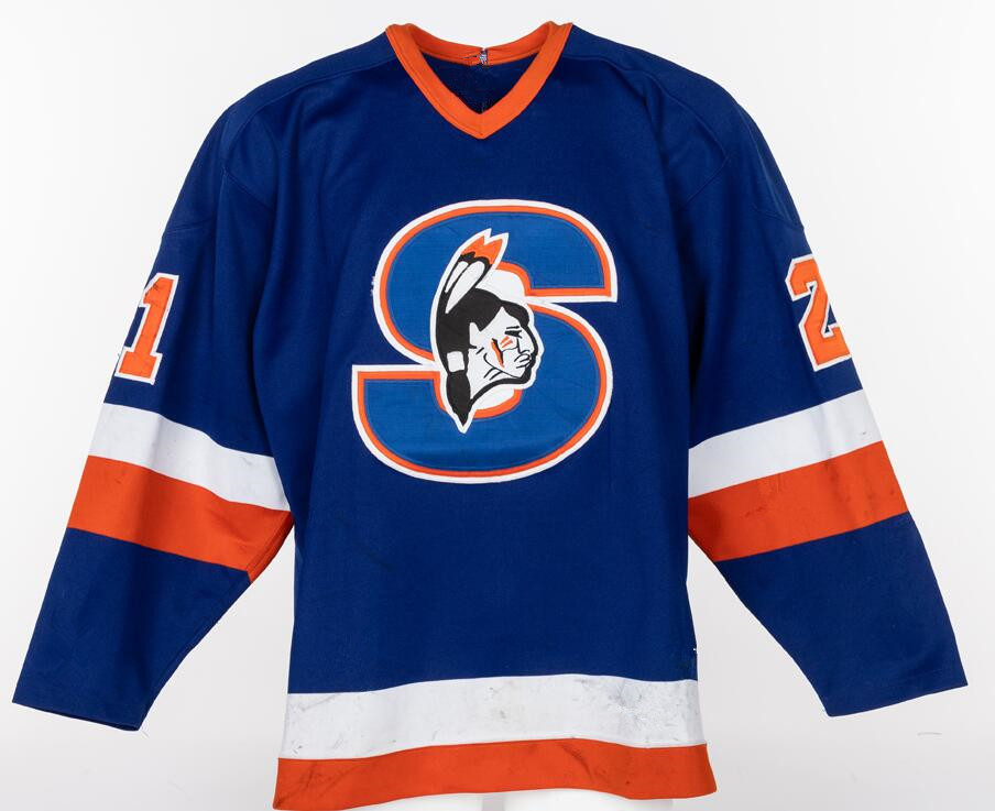 Customized Mens Rare Mark Hamway AHL Springfield Indians Hockey Jersey 1980's White Blue Vintage CCM Jerseys Stitched