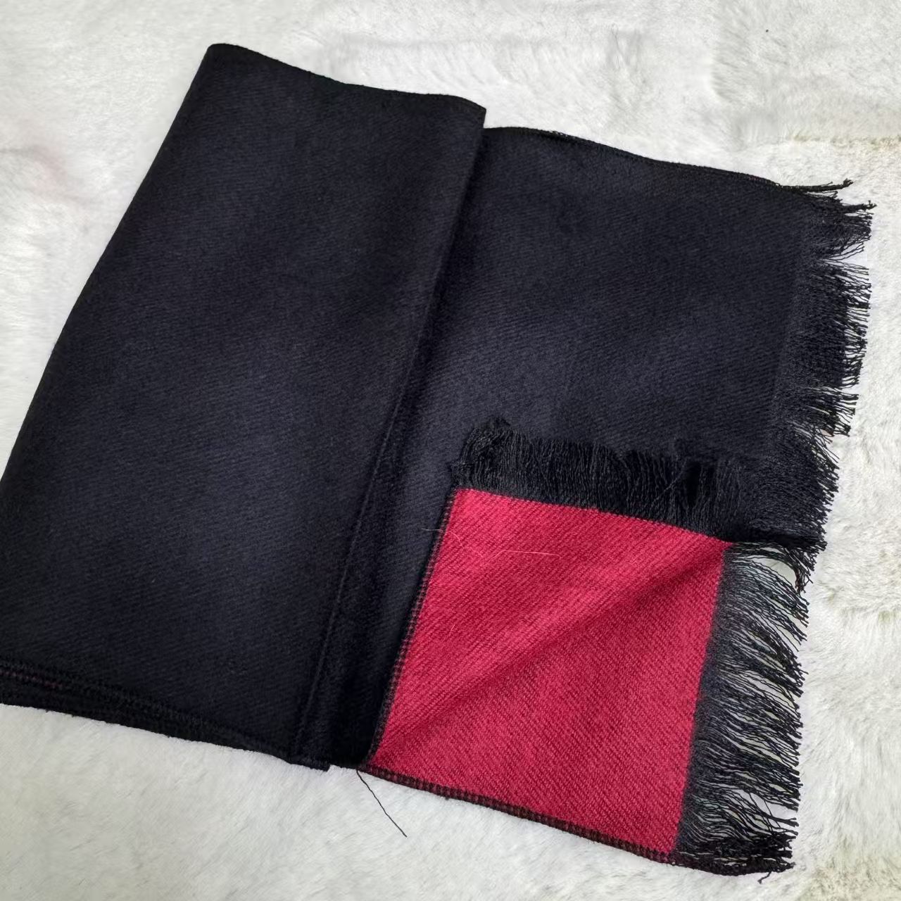 T380 autumn and winter men and women wool new cashmere warm versatile thick solid color neck scarf shawl