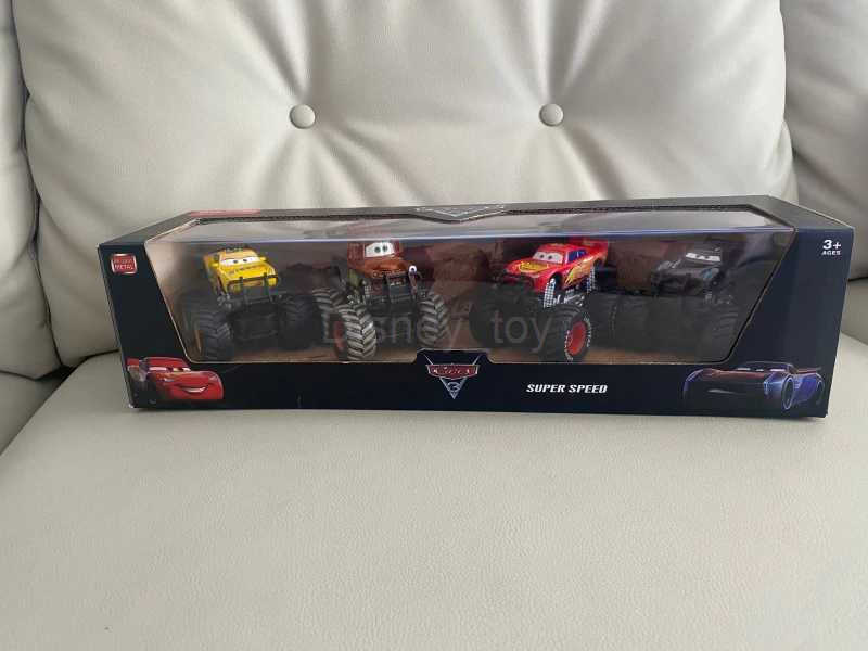 Disney Pixar Cars Off Road Vehicle Pullback Cars 4pcs/set Lightning Mcqueen Alloy Car Model Set Kids Birthday Gift Toys Y240331