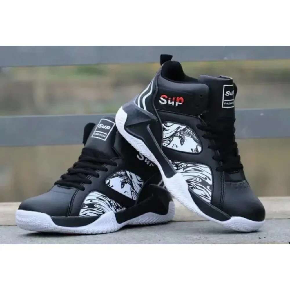 Designer Shoes For Autumn And Winter High-end PU Leather Basketball Shoes With Straps Korean Fashion Niche Design Men's Shoes Basketball Shoes