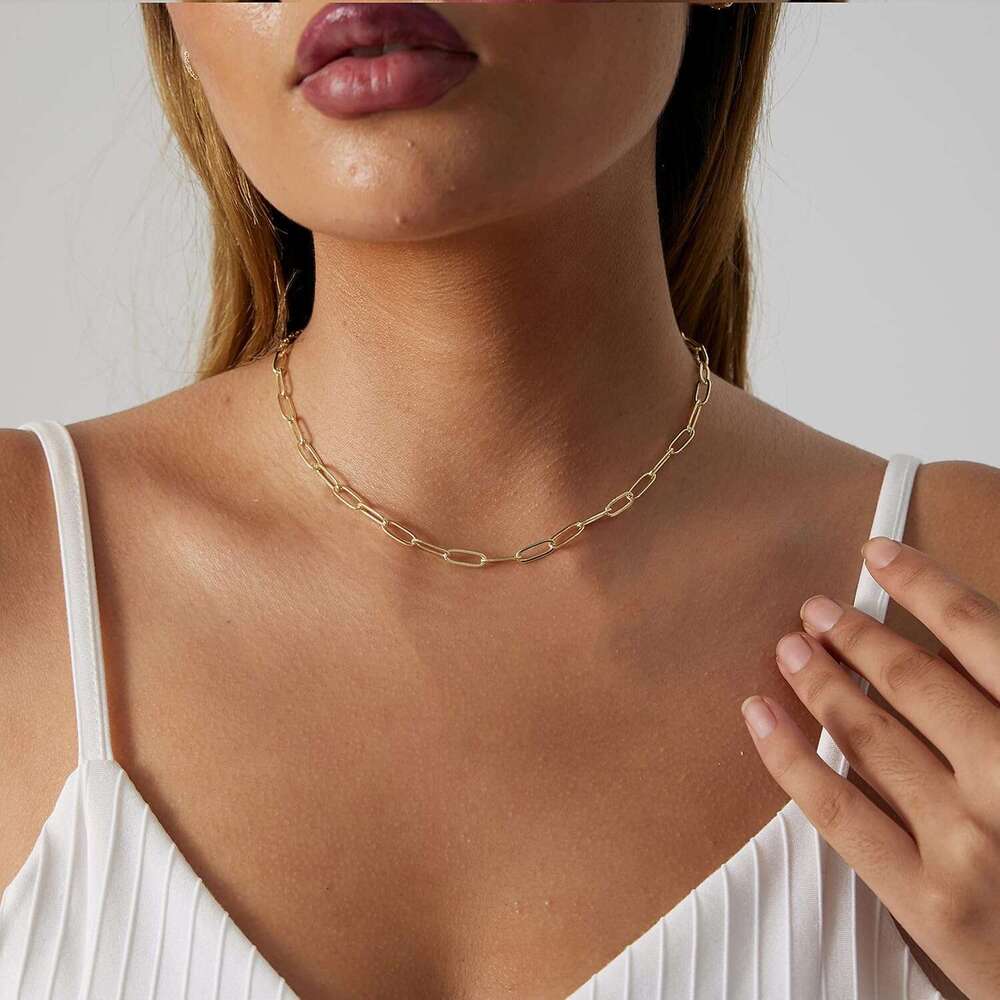 Gold Sier Plated Necklace Delicate Love Heart Pendant k Paperclip Chain Necklaces for Women