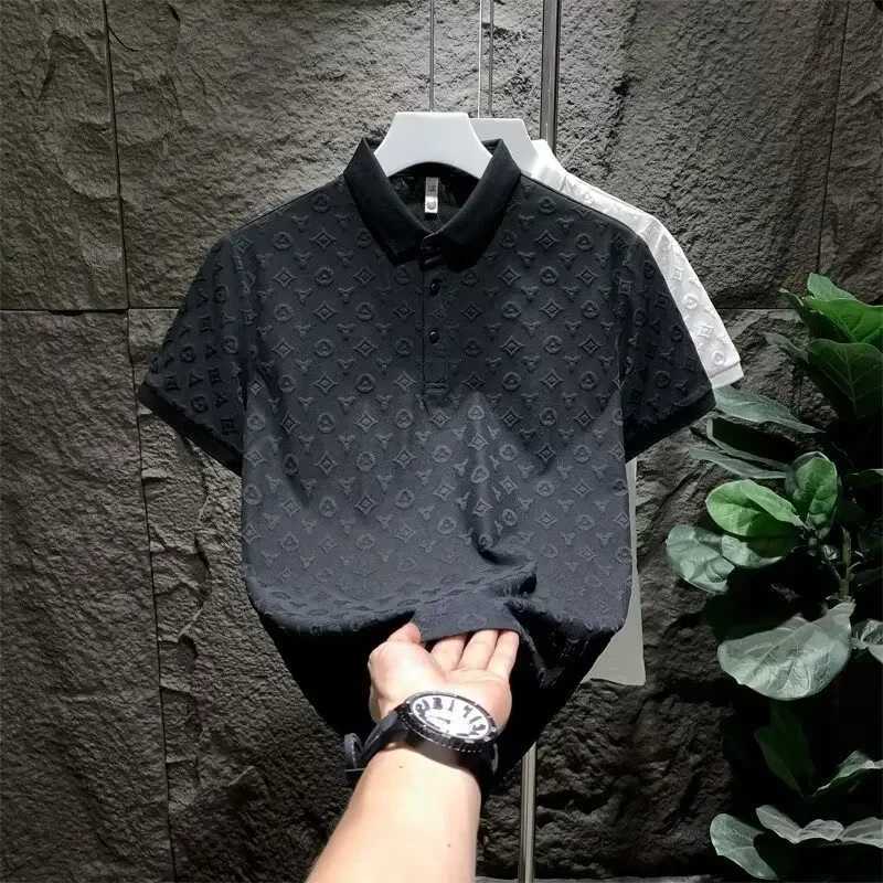 2025 casual collar polo shirt mens short sleeved T-shirt summer trend half sleeved ice silk thin topXJ250331