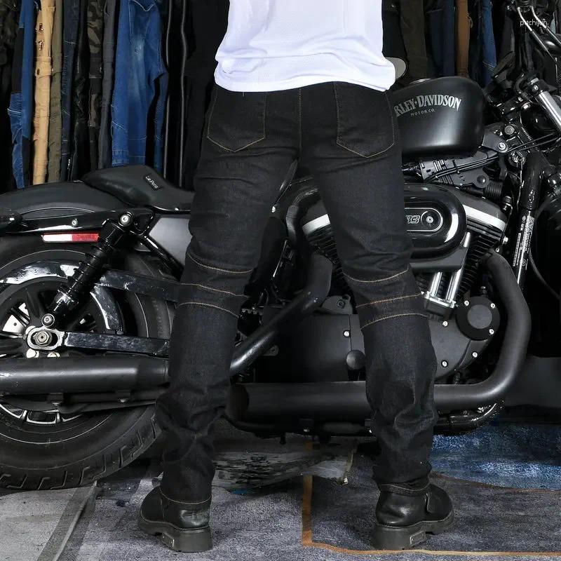 Mens Jeans Motorcycle Riding Pants Anti-Skid Abrasion Resistant All-Weather Classic Fit Race-Ready Biker Gear