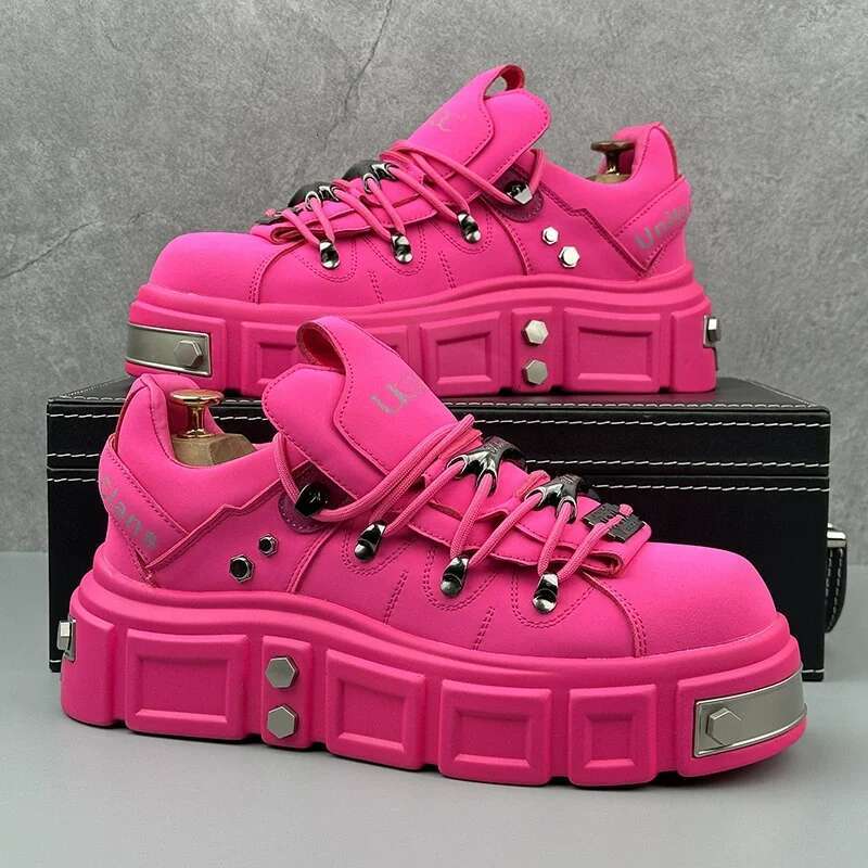 Designer Shoes Original Brand Men's Fashion Thick Soled Sneakers Street Hip Hop Style Fashion Casual Men's Rivet Vulcanized Designer Shoes