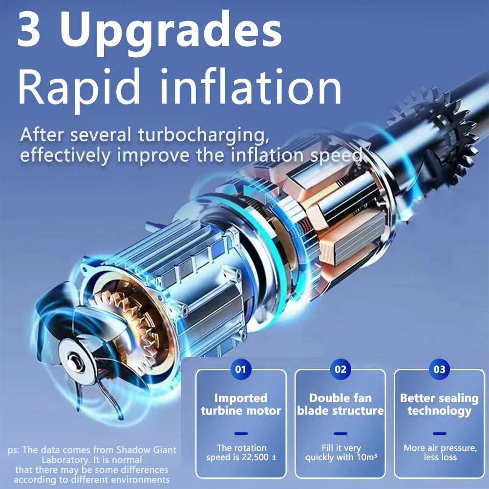 Electric air compressor rechargeable high-precision car tire inflator LCD display portable air pump O250331