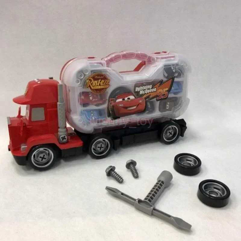Disney Pixar Car Set Lightning McQueen Character Jackson Storm Mac Uncle Truck Pullback Car Model Doll Childrens Toy Gift Y240331