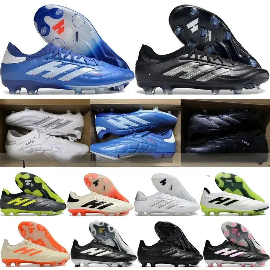 Quality 2024 New Football Boots Copa Pure 2 FG Soccer Cleats Mens Firm Ground Soft Leather Comfortable Training Pure.1 Laceless Football Shoes US 6.5-11.5