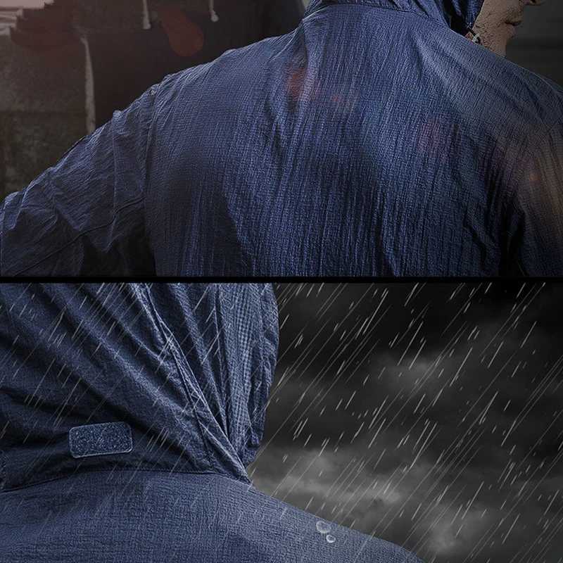 New Arrival Summer lightweight tactical jacket mens windproof jacket thin leather hooded raincoat quick drying breathable waterproof jacket Z250331