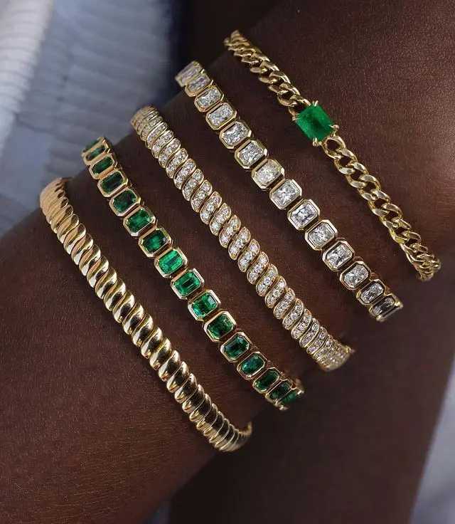 Geometric frame cubic zirconia 5A CZ tennis chain bracelet with various shapes classic and fashionable womens jewelryT250331