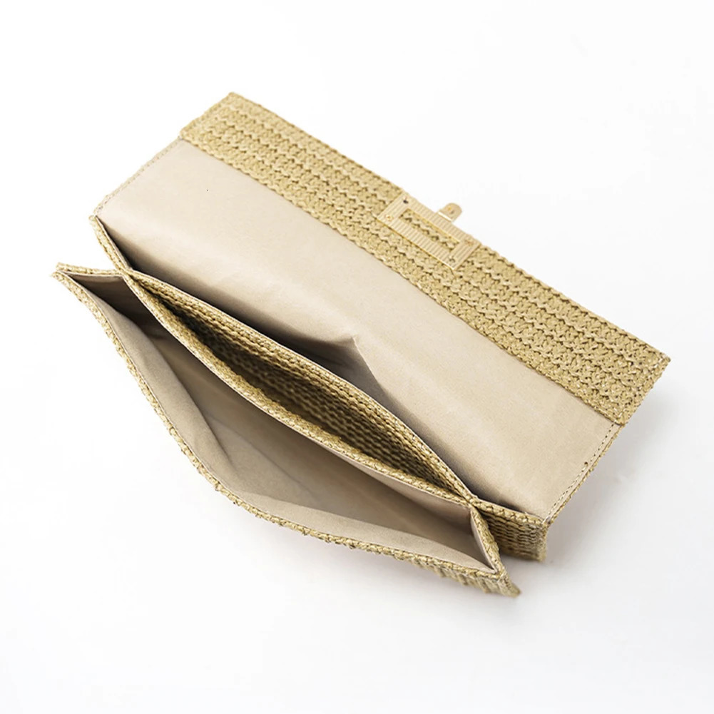 Designer Bag Weaving Summer Ladies Straw Woven Purse Women Crochet Beach Rattan Handbag Female Party Wedding Evening Clutch Bag
