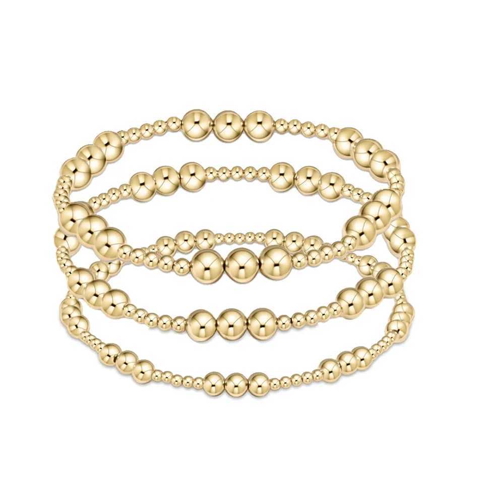 KKBEAD 18K gold-plated bracelet bead bracelet suitable for womens waterproof jewelry elastic Pulseras unprinted women W250331