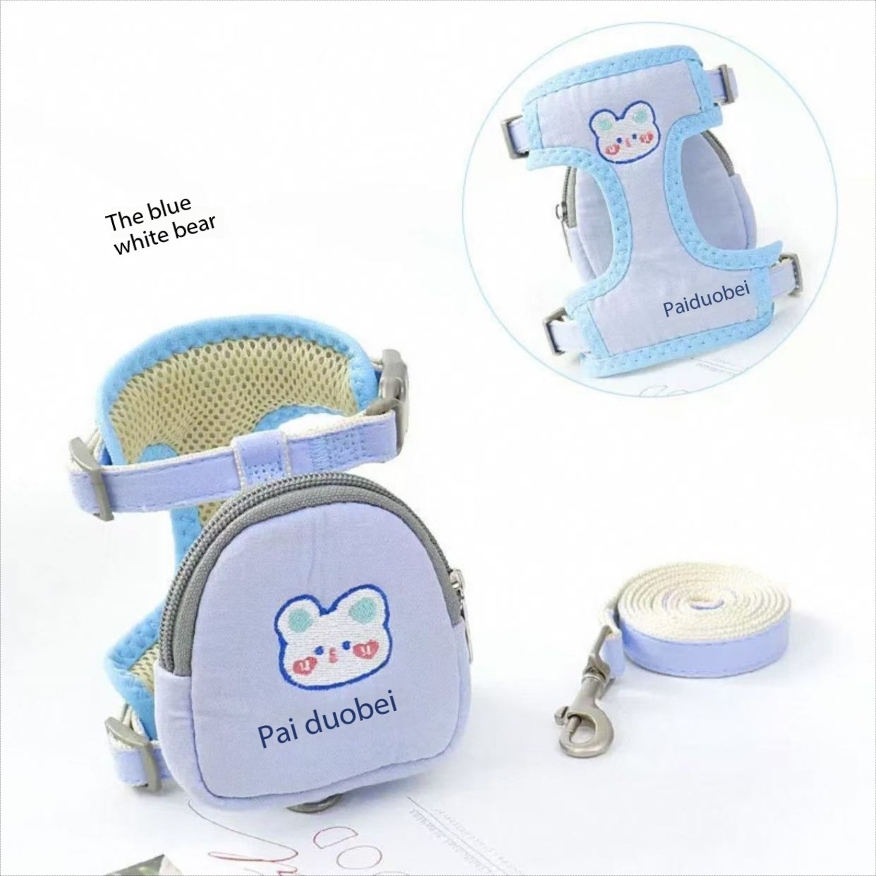 Cat traction rope anti slip vest style chest strap adjustable for outdoor use, cat walking rope, cat chain, cat rope