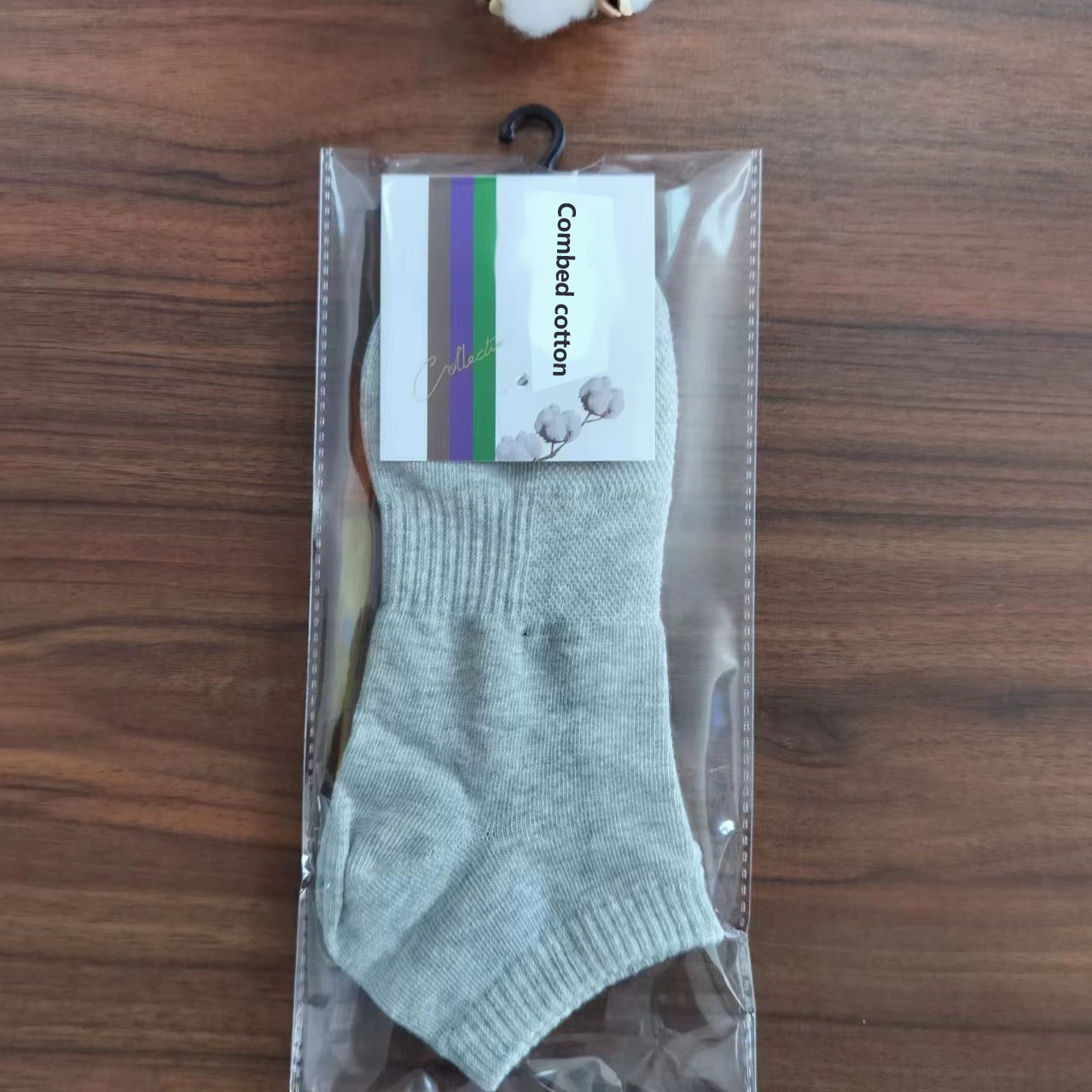 Combed cotton drawstring waist solid color socks for high-end people in hot summer areas have a certain anti-odor effect A pack of 10 pairs