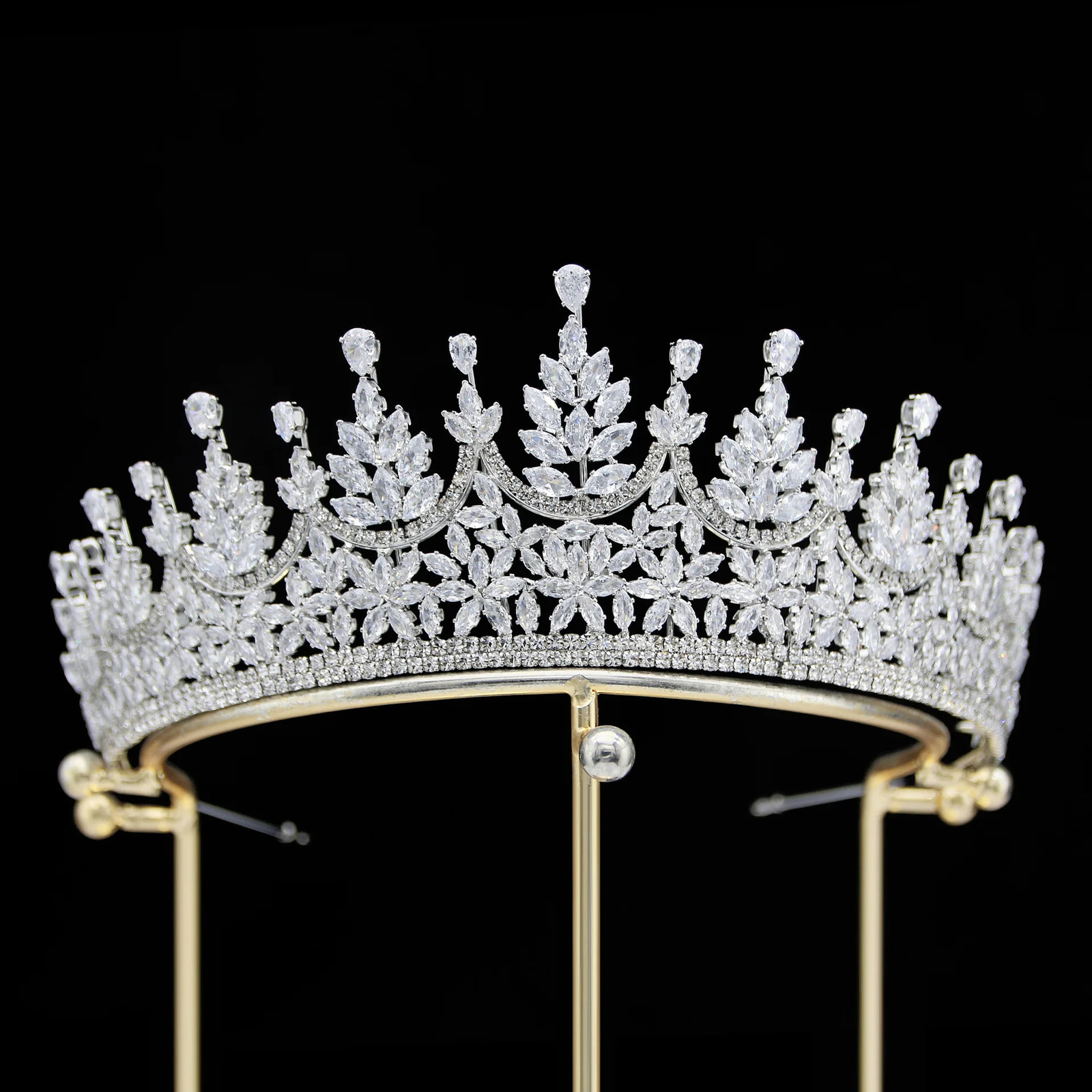Bride Crowns For Wedding Headdress Cubic Zirconia CZ Tiaras Crowns For Women Sweet 16 Pageant Prom Hair Jewelry Headpiece250324