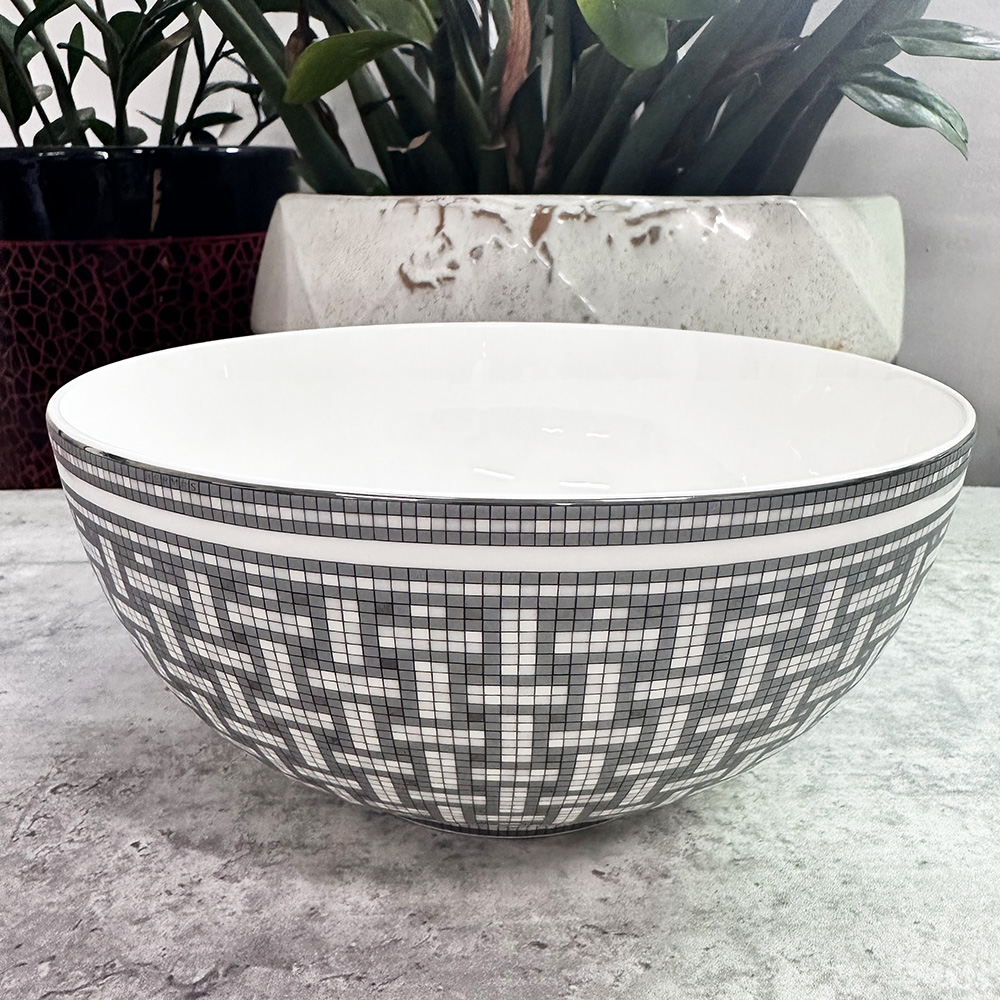 8 inch, Sliver bone china porcelain salad bowls, ceramic cooking food bowl, japanese rice bowl , kitchen food container