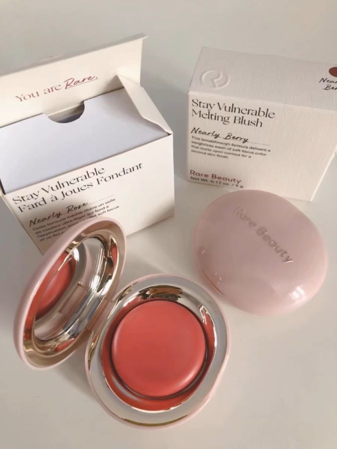 Long Lasting Color waterproof Rare Beauty Glossy Lip and Cheek Blusher 5g Nearly Neutral Mauve Rose Make Up Powder Blusher Cream