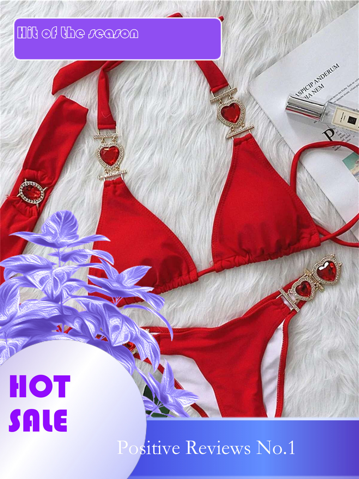 Dongdumaoyi Sexy Rhinestones Bikini Set Women Red Pink Glitter Diamond Metal Chain Thong Swimwear Bathing Suit Band Piece Swimsuit