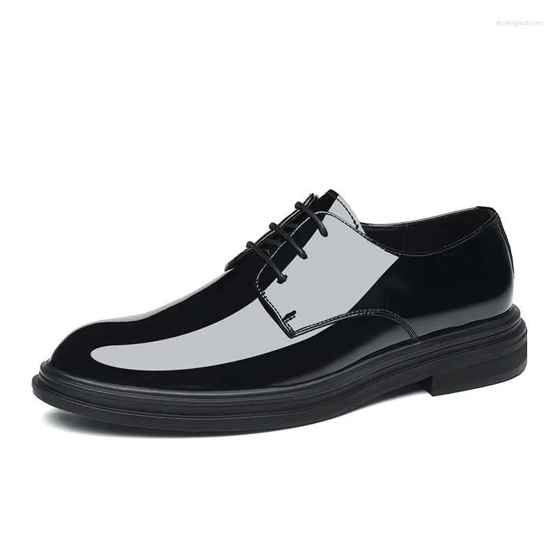 Shoes Mens Casual Patent Leather Dress Shoes: Hot Shiny Autumn Business Formal Wear 2025 :