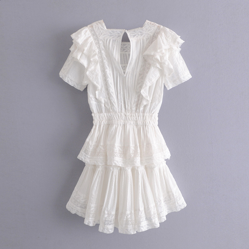 Casual Dresses BOHO INSPIRED black mini dress party cotton ruffled short sleeve tiered chic summer dress sweet women dress za ladies 0830