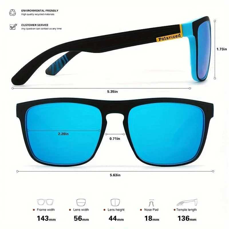 3PCS Fantasy cool classic polarized square fashion glasses for men and women outdoor sports party vacation travel driving fishC250411