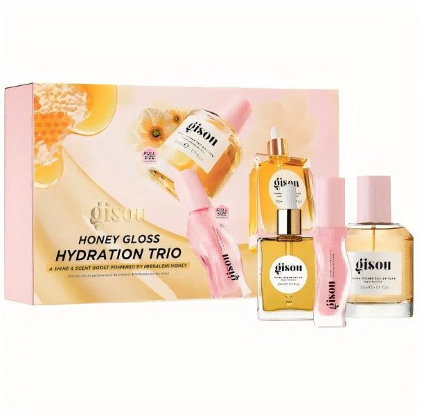 Skin Care gisou 4 sets Honey Infused Lip Oil Hair Perfume with Floral Scented Hair Mask Hair Fragrant Moisturized Soft and Shiny for Women