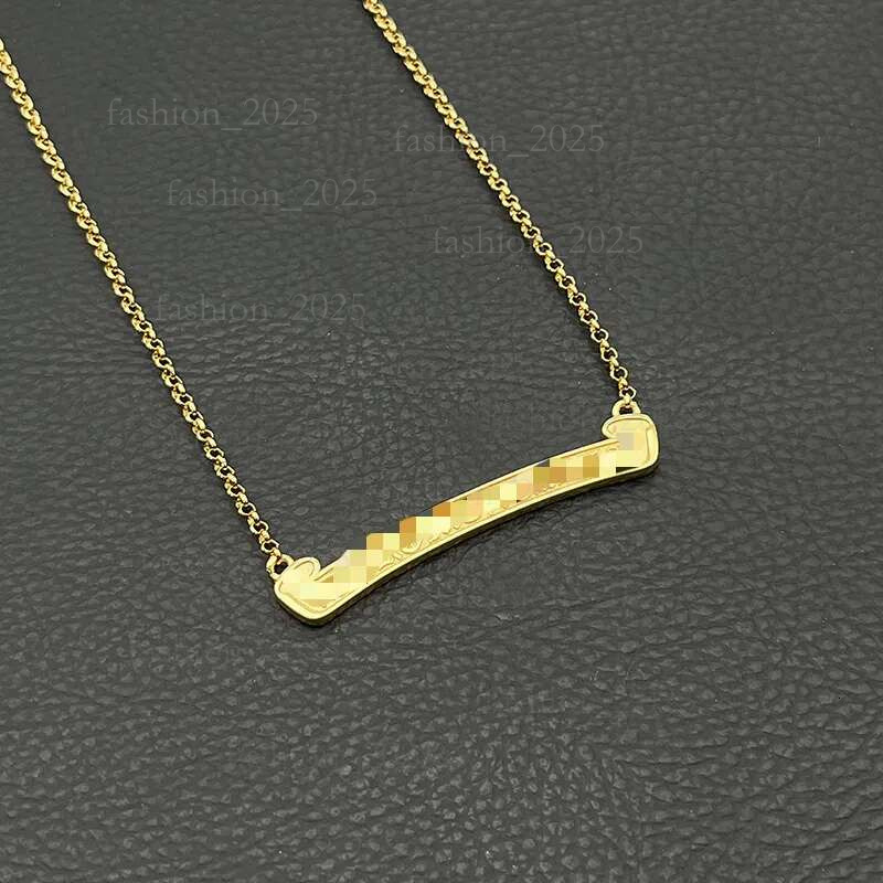 Chrome Necklace Designer Necklace Vintage Scroll Ch Necklace Gold Color Pendant For Men And Women Classic Clavicle Chain Make Old Fashion Gift 83c