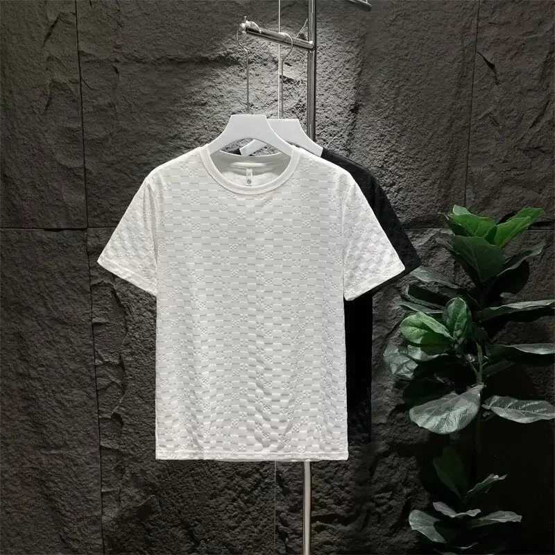 2025 casual collar polo shirt mens short sleeved T-shirt summer trend half sleeved ice silk thin topXJ250331