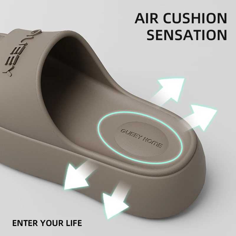 New Arrival Fashion womens slippers 6cm thick sole pressure distribution soft and comfortable bouncing beach sandals anti slip and lightweight shoes T