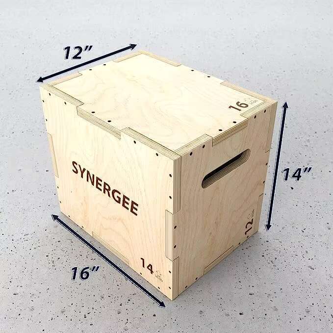 Synergee 3-in-1 plymetric training and adjustment wooden plyo box for jumping practice