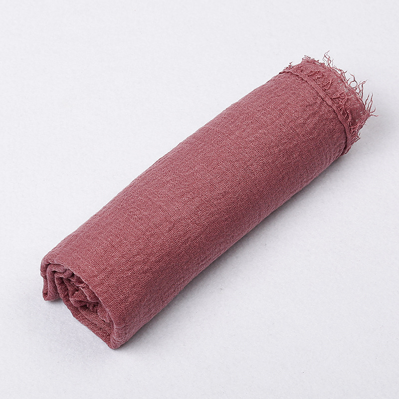K270 Pure color Bali yarn scarf tablecloth cross-border hot-selling ethnic fur edge yarn scarf new foreign trade single color headscarf