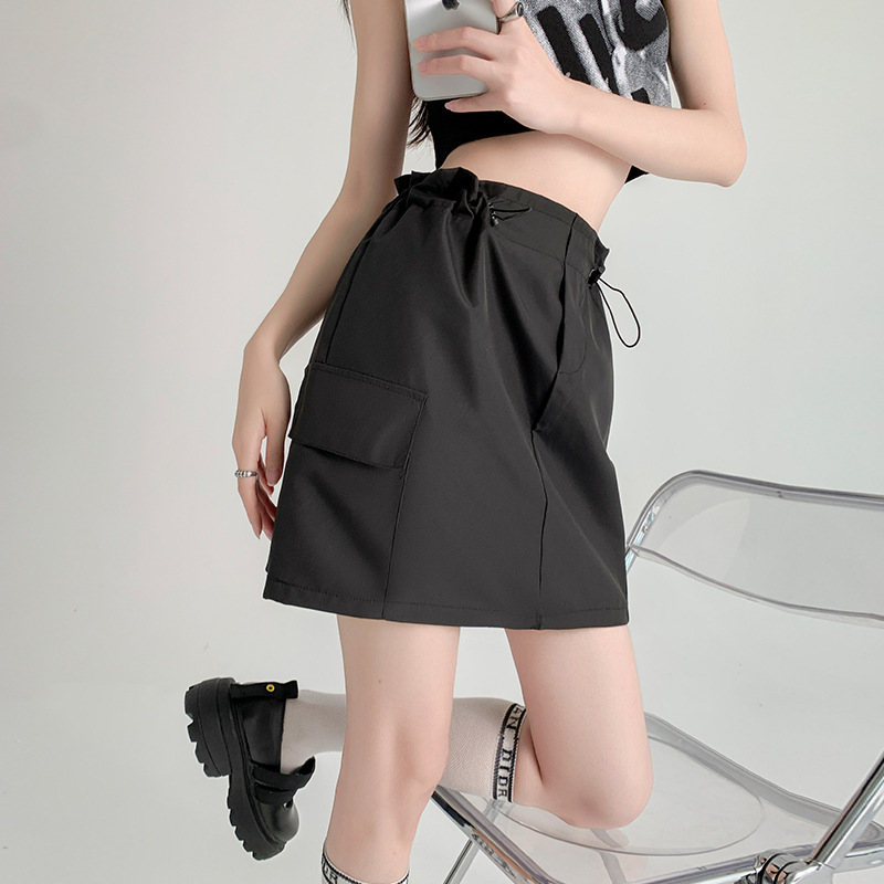 X6100 High quality short skirt for women in summer 2025 new style for small size high waist skirt slimming a-line hip-covering hip skirt