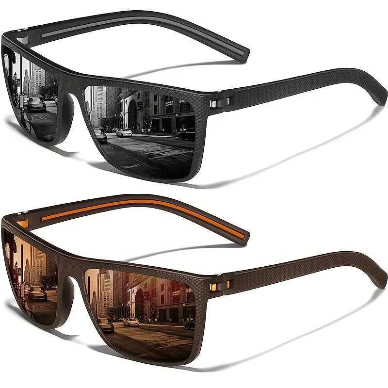 Square Polarized Sunglasses for Men and Women Lightweight Frame Sun Glasses with UV ProtectionC250411