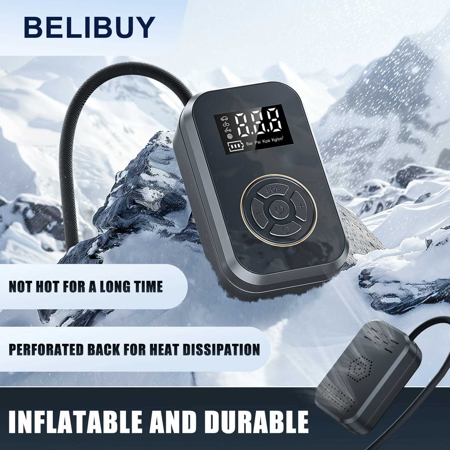 Belibuy portable tire inflator car tire inflator with digital display electric inflator mini bicycle air pump M250331