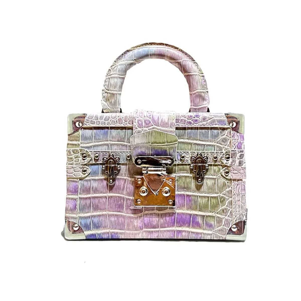 High-End Genuine Leather Snake Pattern Handbag Women's Fashionable 2024 New Style Crossbody Bag Single Shoulder Diagonal Package