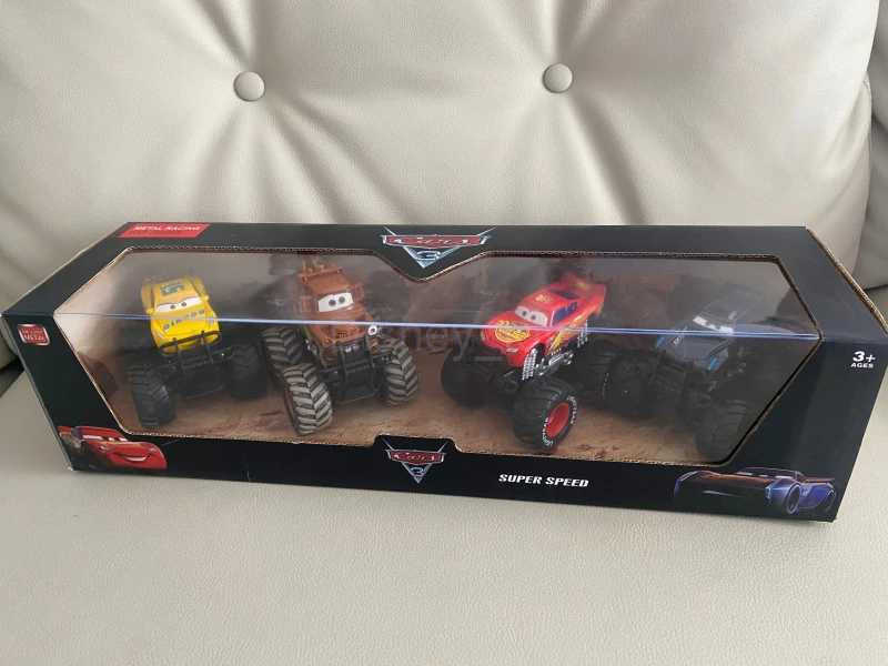 Disney Pixar Cars Off Road Vehicle Pullback Cars 4pcs/set Lightning Mcqueen Alloy Car Model Set Kids Birthday Gift Toys Y240331