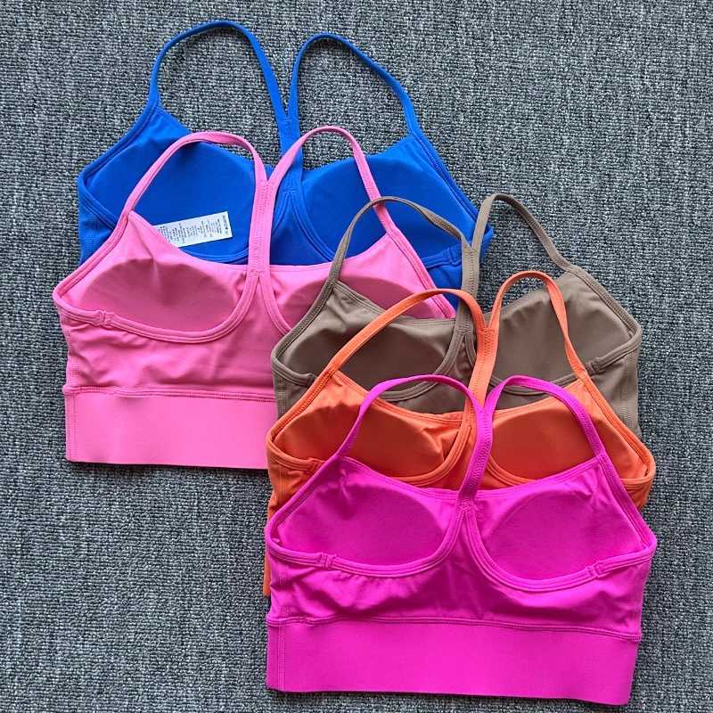 Solid color womens Y-shaped fitness sports bra soft high-strength tight top-level comprehensive training gym yoga bra with chest PaXJ250331