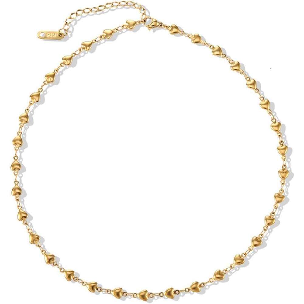 Small for Women - Gold Plated Heart Choker Necklace