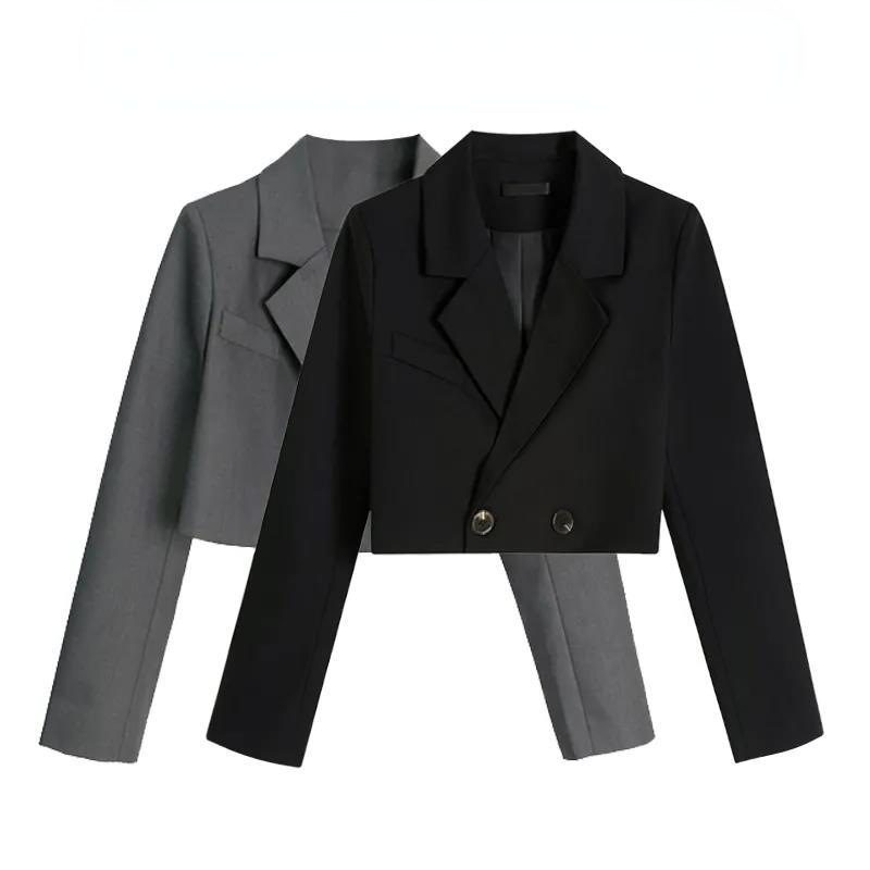 H330Chic Women's Blouses for Students - Trendy Short Suit Tops Ideal for Spring and Fall Seasons